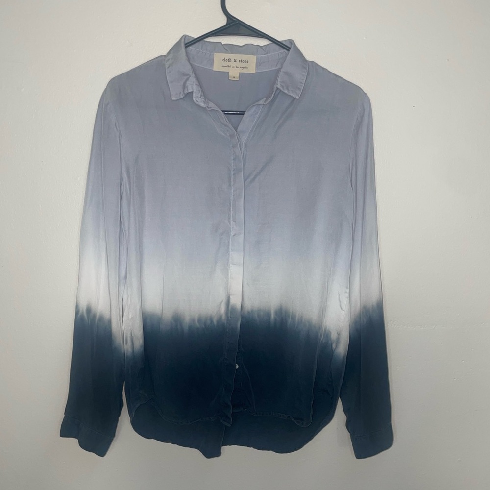 Jachs Blue and White Casual Button Down Shirt with Unique Color Blend